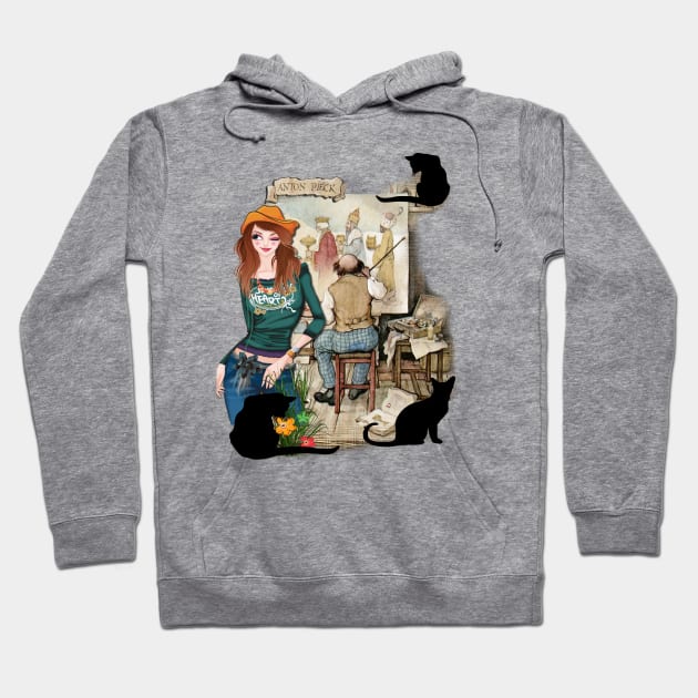 Artist studio Hoodie by Just Kidding by Nadine May